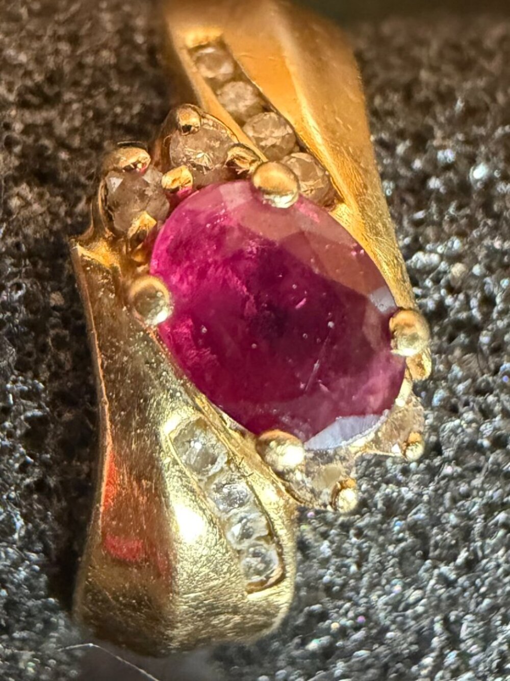 14K Yellow Gold Ruby and Diamond Ring Sz 7 w/ 10K Gold Ruby Pendant -Anniversary - Picture 6 of 14